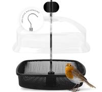 WILDLIFE HOME Comedero para gusanos de la harina - Columna de alimentación para pájaros con protección contra la lluvia para colgar, comedero para pájaros para todo el año