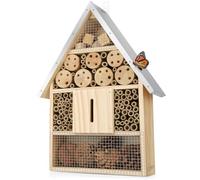 WILDLIFE HOME Gran hotel de insectos - Natural & resistente a la intemperie, casa de insectos de madera natural para abejas, abejas silvestres, mariquitas y mariposas, hotel de abejas y ayuda para