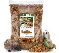 WILDLIFE HOME Mezcla de insectos premium de 5 l - gusanos de harina secos y larvas de moscas de soldado I Comida para insectos ricos en proteínas para erizos, reptiles, peces, pájaros y roedores