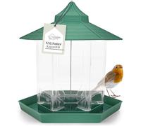WILDLIFE HOME Pajarera para colgar, comedero para pájaros verde de plástico, comedero para pájaros, para jardín, balcón, terraza, farol de alimentación para tetas, gorriones