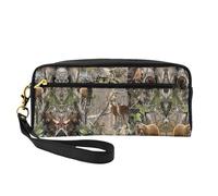 Wildlife Hunting Deer Bear Elk - Bolsa de cosméticos de viaje con dos bolsillos para accesorios esenciales de belleza diaria, Black, Talla única, Neceser de maquillaje