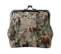 Wildlife Hunting Deer Bear Elk - Bolsa de maquillaje pequeña para bolso, mini bolsas de cosméticos portátiles, para gimnasio y uso diario, Black, Talla única, Bolsa para monedas