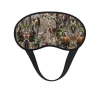Wildlife Hunting Deer Bear Elk Print Blackout Mask - Máscara para dormir contorneada, perfecta para viajes, meditación y uso nocturno