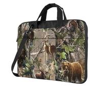 Wildlife Hunting Deer Bear Elk Print - Bolsa protectora para laptop, ligera y versátil para el trabajo y viajes, Black, 13 inch