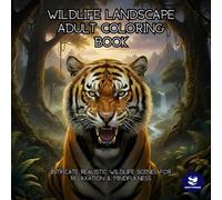 Wildlife Landscape Adult Coloring Book: 45+ Realistic Animal Designs for Stress Relief and Relaxation