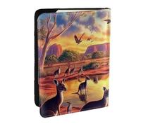 Wildlife of Australia - Funda de piel sintética para pasaporte, organizador de viaje para hombres y mujeres, 6.5 pulgadas, Black, Talla única