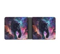 Wildlife Tiger Galaxy - Cartera plegable de piel delgada para tarjetas de efectivo