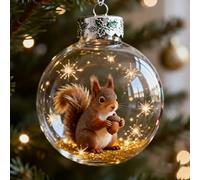 Wildlife Wonders - Colección de adornos de bolas de cristal de 2.75 x 2.75 pulgadas, adornos hechos a mano para árbol de Navidad, regalos conmemorativos, bolas de Navidad de plástico transparente