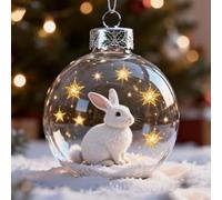 Wildlife Wonders - Colección de adornos de bolas de cristal de 2.75 x 2.75 pulgadas, adornos hechos a mano para árbol de Navidad, regalos conmemorativos, bolas de Navidad de plástico transparente