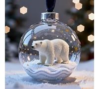 Wildlife Wonders - Colección de adornos de bolas de cristal de 2.75 x 2.75 pulgadas, adornos hechos a mano para árbol de Navidad, regalos conmemorativos, bolas de Navidad de plástico transparente