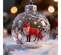 Wildlife Wonders - Colección de adornos de bolas de cristal de 2.75 x 2.75 pulgadas, adornos hechos a mano para árbol de Navidad, regalos conmemorativos, bolas de Navidad de plástico transparente