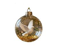 Wildlife Wonders Collection Adorno de bola de cristal con animal vívido en el interior, esfera de cristal decorativa, paquete de 2 unidades de 7 cm de diámetro (hierba transportadora de paloma D)