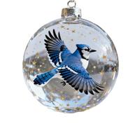 Wildlife Wonders Collection Adorno de bola de cristal con animal vívido en el interior, esfera de cristal decorativa, paquete de 2 unidades de 7 cm de diámetro (A-Blue Jay)