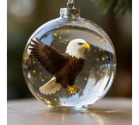 Wildlife Wonders Collection Crystal Plastic Ornament, Nature’S Birds Crystal Plastic Ornament Set, 2.75in Handcrafted Vivid 3D Animal Christmas Decoration