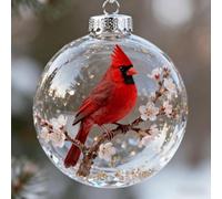 Wildlife Wonders Collection Crystal Plastic Ornament, Nature’S Birds Crystal Plastic Ornament Set, 2.75in Handcrafted Vivid 3D Animal Christmas Decoration