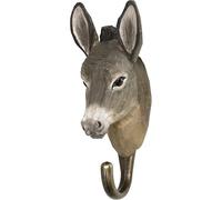 WILDLIFEGARDEN Wildlife Garden WG518 - Gancho de madera y metal tallado a mano, diseño de burro