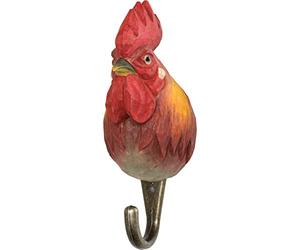 WILDLIFEGARDEN WG519 Gancho Gallo - Gancho de madera y metal tallado a mano - Colección de mascotas