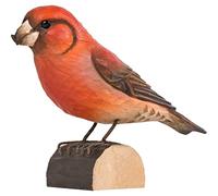 WILDLIFEGARDEN Wildlife Garden Crossbill DecoBird, réplica artesanal de madera tallada a mano, figura realista aprobada por ornitólogos, diseñada en Suecia