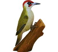 WILDLIFEGARDEN Wildlife Garden - DecoBird Pájaro carpintero verde (WG452) - Aves decorativas talladas a mano de madera - Grandes pájaros europeos