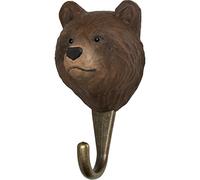 WILDLIFEGARDEN Wildlife Garden - Gancho de Oso marrón (WG506) - Gancho para Animales tallados a Mano de Madera y Metal - Colección de Animales Europeos