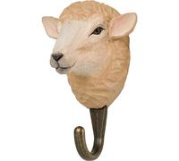 WILDLIFEGARDEN Wildlife Garden WG4517 - Gancho de madera y metal tallado a mano, diseño de ovejas