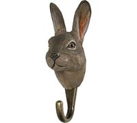 WILDLIFEGARDEN Wildlife Garden WG510 - Gancho de Madera y Metal Tallado a Mano, diseño de Conejo de Nieve