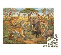Wildlifes Adult Jigsaws 1000 Piezas Reciclado Papel Animal Kingdom Puzzle for Adultos Parent Child Game Accesorios Holiday Blessings Regalo for Women 70x50cm/1000piezas