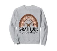 Wildly Grateful - Leopardo arcoíris mariposa - Boho Retro Sudadera