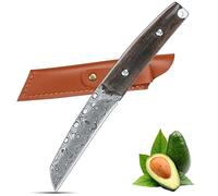 WILDMOK Cuchillo para frutas Cuchillos para pelar Acero inoxidable Cuchillo utilitario de 3.3 pulgadas Cuchillo de cocina para cortar frutas y verduras con estuche de cuero (A)