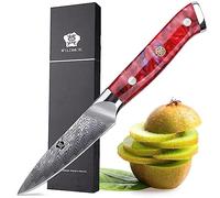 WILDMOK cuchillo pelador, cuchillo multiusos para frutas afilado de 8 cm, cuchillo japonés VG 10 de súper acero de 67 capas de acero damasco para tallar y pelar