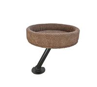 WildOath Cama elevada para gatos con soporte ajustable, percha redonda de punto, soporte de escritorio, tumbona lateral de escritorio para mascotas para trabajar desde casa, ahorra espacio (marrón)