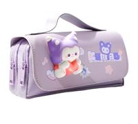 WildOath Estuche para lápices Apple Cat - Bolsa de papelería de gran capacidad, bolsa multifuncional para bolígrafos, caja de lápices para aliviar el estrés para la escuela y la oficina, niños y niñas