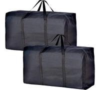 WildOath Paquete de 4 bolsas de almacenamiento grandes de 120 L para mudanzas y viajes, tela Oxford resistente con asas y cremalleras reforzadas, organizador resistente al polvo y a la humedad, 90 x