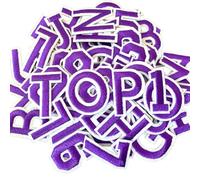 WILDREEDS 72 parches de letras y números, parches bordados del alfabeto A-Z del 0 al 9 con adhesivo planchado, parches de hierro para camisas, chaquetas, sombreros, jeans, zapatos, bolsas (morado)