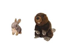 WILDREPUBLIC - Peluche CK-Mini Conejo Liebrecilla, 20 cm (18044) & Wild Republic CK Mini Castor de Peluche, 20 cm (10854)