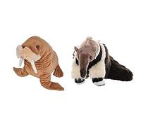 WILDREPUBLIC Peluche Morsa Cuddlekins, 30cm & Wild Republic 11652 Peluche Oso Hormiguero Cuddlekins, Marrón