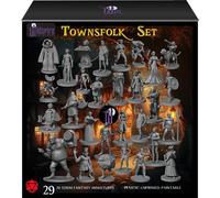 Wildspire 29 Whimsical Townsfolk Fantasy Set para miniaturas de D&D de Dragones y mazmorras para juego de mesa - Set de figuras para pintar, accesorios de D&D y Pathfinder