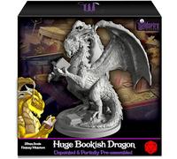 Wildspire Fantasy Bookish Dragon Miniatura - Tamaño Enorme de 6 Pulgadas para miniaturas DND de 28 mm a Granel D&D Dungeons and Dragons Miniatures I para DND Minis Miniaturas de Mesa y Figuras DND I
