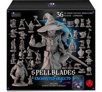 Wildspire Spellblades y objetos encantados para miniaturas DND de 28 mm a 32 mm, personajes de jugadores, NPC Bulk D&D Minis sin pintar figuras de Calabozos y Dragones, accesorios para Fantasy