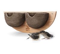 wildtier Herz I Nido de Golondrinas - 2 Nidos, Hecho de Madera Maciza y Suelos de Barro Natural: Caja de Nido de Golondrina no tratada, Resistente a la Intemperie