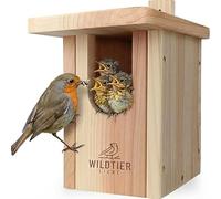 wildtier liebe Pájaro nido de petirrojos de madera maciza, atornillado, nido para pájaros, nido de petirrojos, incubadora para pájaros, resistente a la intemperie