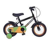 Wildtrak - Bicicleta 12 pulgadas para niños de 2 a 5 años con ruedines con ruedines - Negra y Verde