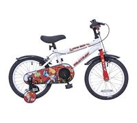Wildtrak - Superhéroe - Bicicleta de 16 Pulgadas para niños de 4 a 7 años con ruedines - Blanca
