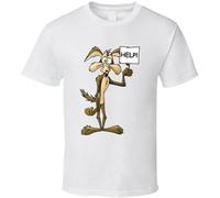 Wiley Coyote T Shirt Mens tee Road Runner Cartoon Movie Funny Gift from White XL