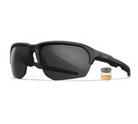 Wiley X JAKL - Gafas de sol balísticas, gafas de seguridad para hombres y mujeres, protección ocular UV para disparar y al aire libre (marco negro mate con paquete de lentes: lentes gris/transparente