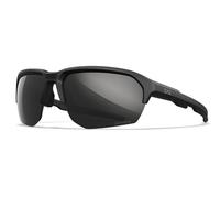Wiley X JAKL Captivate - Lentes de sol polarizados, lentes de seguridad para hombres y mujeres, protección ocular UV para disparar y al aire libre, marcos negros mate, lentes de espejo negro