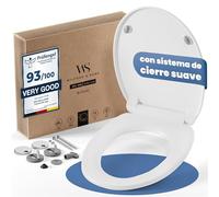 Wilford & Sons Tapa de Inodoro PREMIUM - Asiento WC con Cierre Suave - Tapa de Inodoro Forma O blanca - Asiento de Inodoro - Asiento de Toilette Desmontable - Limpieza Fácil - Duroplast