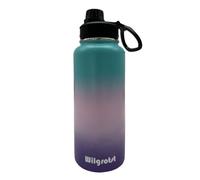 Wilgrotst Botella de Agua de Acero Inoxidable 946 ml, Botella Termica con 3 Tapas Intercambiables, Aislada con Pared Doble, Sin BPA, Antifugas, Ideal para Deporte, Oficina,Senderismo,Camping,Hortensia