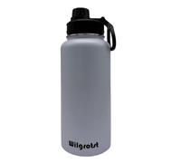 Wilgrotst Botella de Agua de Acero Inoxidable 946 ml, Botella Termica con 3 Tapas Intercambiables, Aislada con Pared Doble, Sin BPA, Antifugas, Ideal para Deporte, Oficina, Senderismo, Camping, Blanco