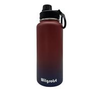 Wilgrotst Botella de Agua de Acero Inoxidable 946 ml, Botella Termica con 3 Tapas Intercambiables, Aislada con Pared Doble, Sin BPA, Antifugas, Ideal para Deporte, Oficina, Senderismo, Camping, Rojo